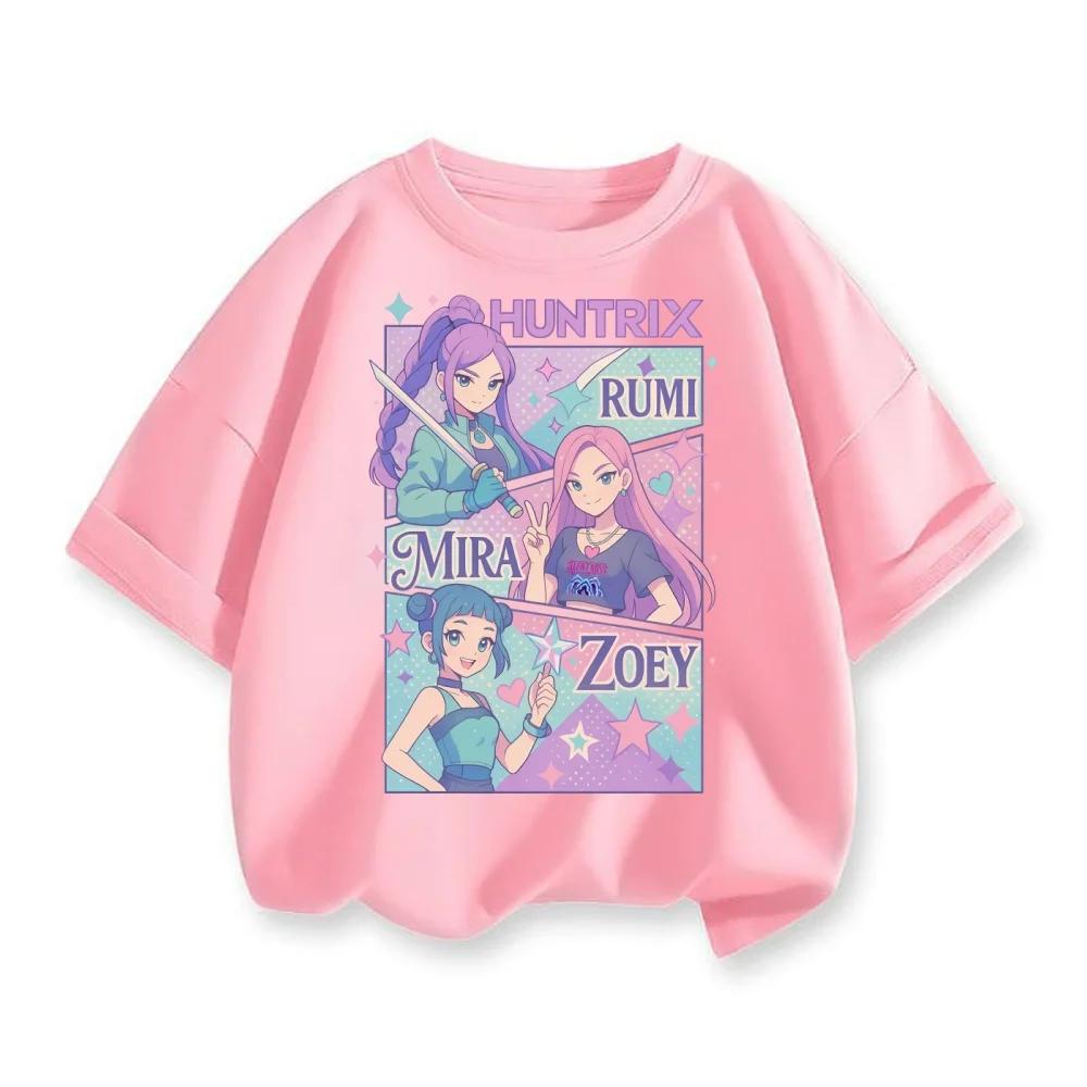 Demon Hunter Cotton Printed Fashion Casual Round Neck Cartoon Girl T-shirt