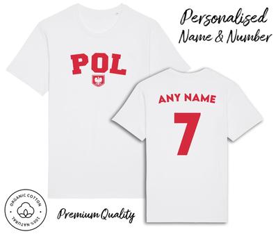 Poland POL T-Shirt Mens Womens Tees Top 2024 Personalised Name and No Adult Baby, Football Euro