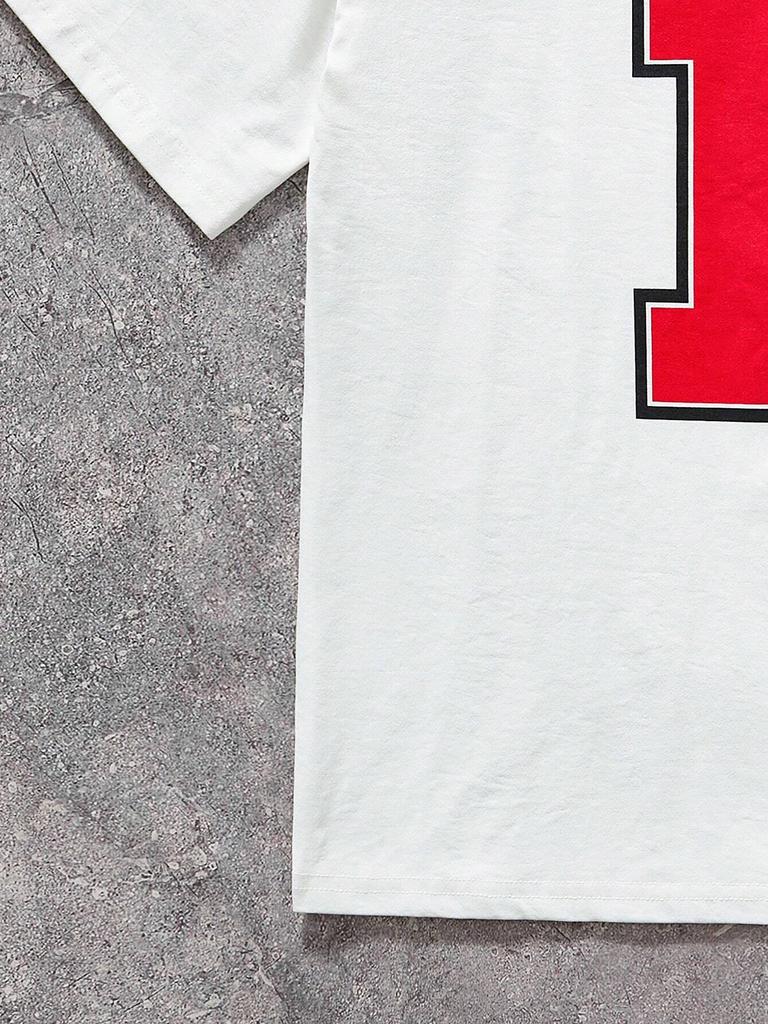 Women Summer T Shirt Streetwear Football Red Number Print Jersey Casual Short Sleeve  Top Fashion Sporty Summer Street Clothing