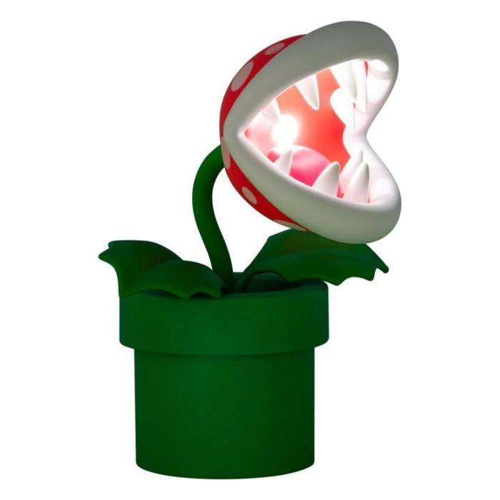 Lampe Décorative - SUPER MARIO - Mini Plante Piranha 21cm - LED - Blanc - Design Contemporain