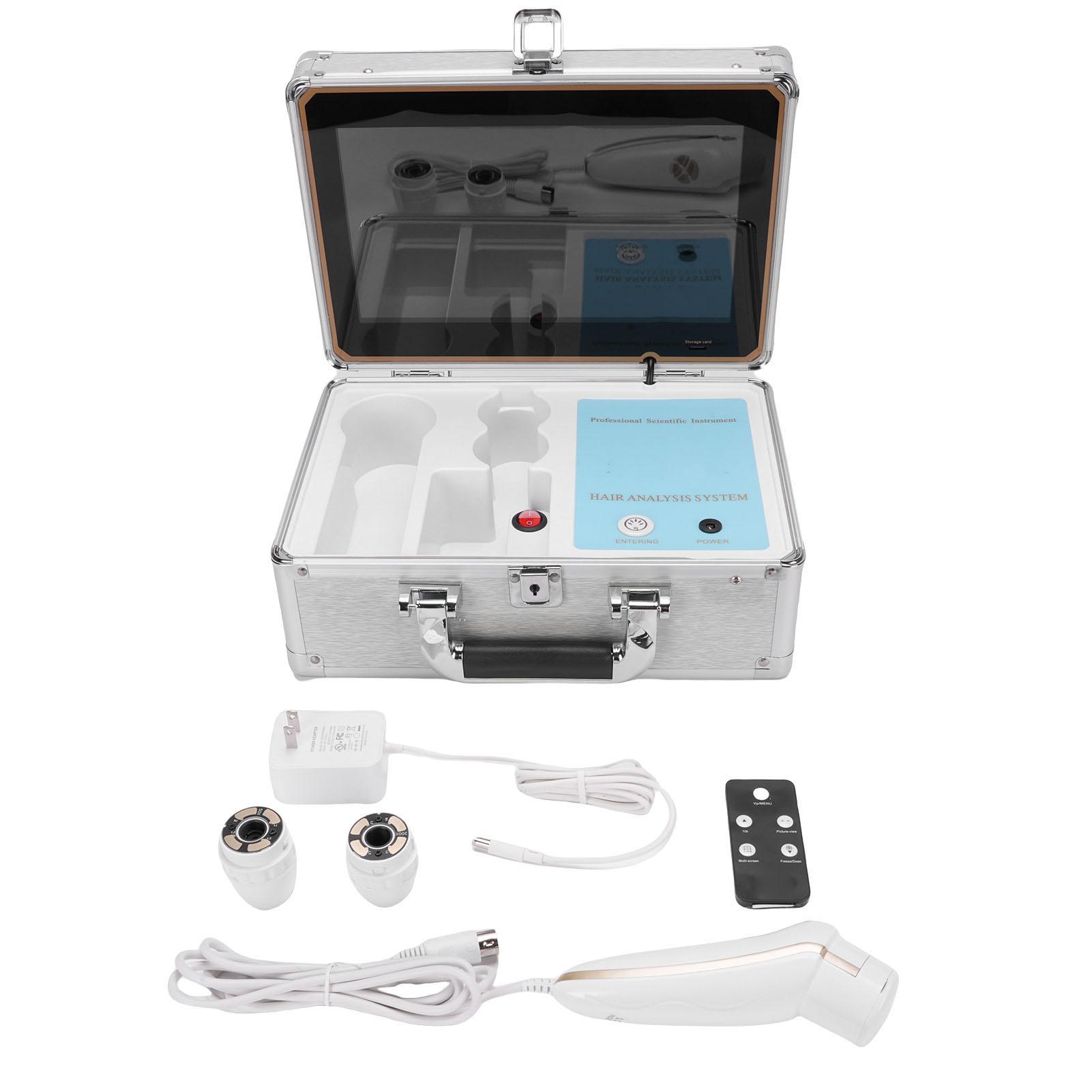 

12-дюймовый детектор кожи головы с пультом дистанционного управления, перезаряжаемый детектор волосяных фолликулов 50X 200X T-образный скальп US Plug