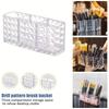 Clear Acrylic Makeup Brush Holder 3 Compartment Cosmetic Organizer