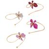 Elegant Gold Enamel Floral Open Armlet Bracelet for Women