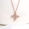 Collana Quadrifoglio con Diamanti Incastonati per Donna con Design di Nicchia Semplice e Versatile Catena Clavicola