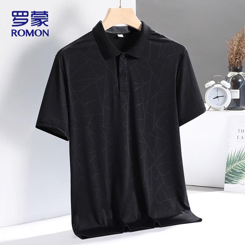 ROMON Men's Ice Silk Short Sleeve Polo Shirt