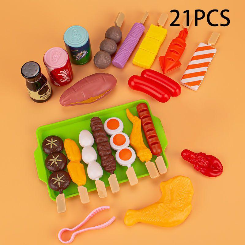Pretend Barbecue Play Food Kids Toy Set House Simulation Kitchen Food Assembling