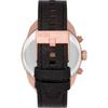 Diesel Chronograph Watch with Stainless Steel Watch with Leather 49mm Case Strap Spikes, Men's Strap, Size, Black,