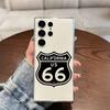 Klassische Route US-66 Druck Handyhülle Für Samsung S25,S24,S21,S22,S23,S20,Ultra,Plus,lite,fe,5G Transparente Hülle