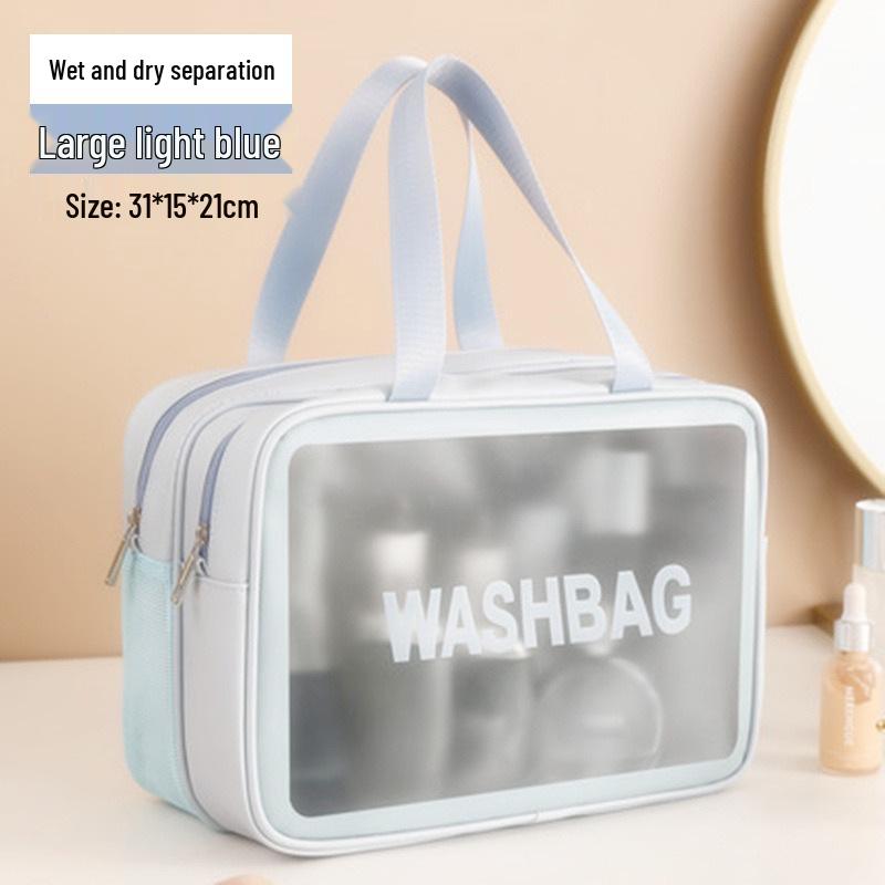 Frosted PU Large Capacity Transparent Travel Makeup and Toiletry Bag