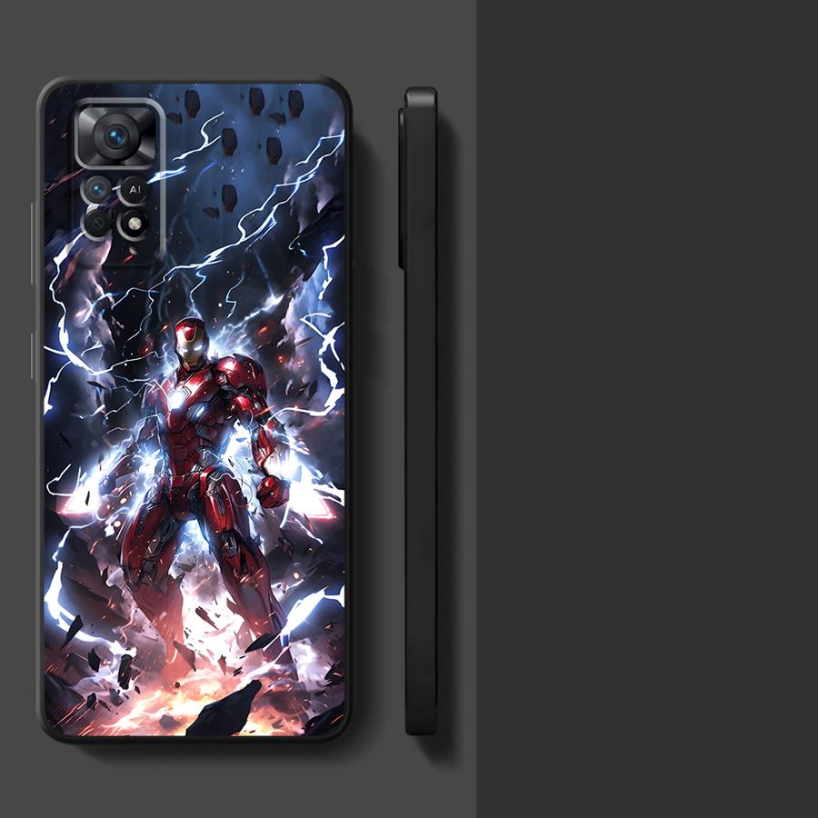 Case for Xiaomi Redmi Note 11s 12s 13 Pro Plus 9 14 10S 9S 10 7 8 12 Pro 11 Funda Phone Cover Marvel Lightning Iron Man