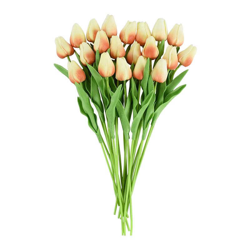10 Heads Luxury Artificial Tulips Flowers White Real Touch Bouquet Foam Fake Flower Wedding Home Living Room Christmas Decoratio