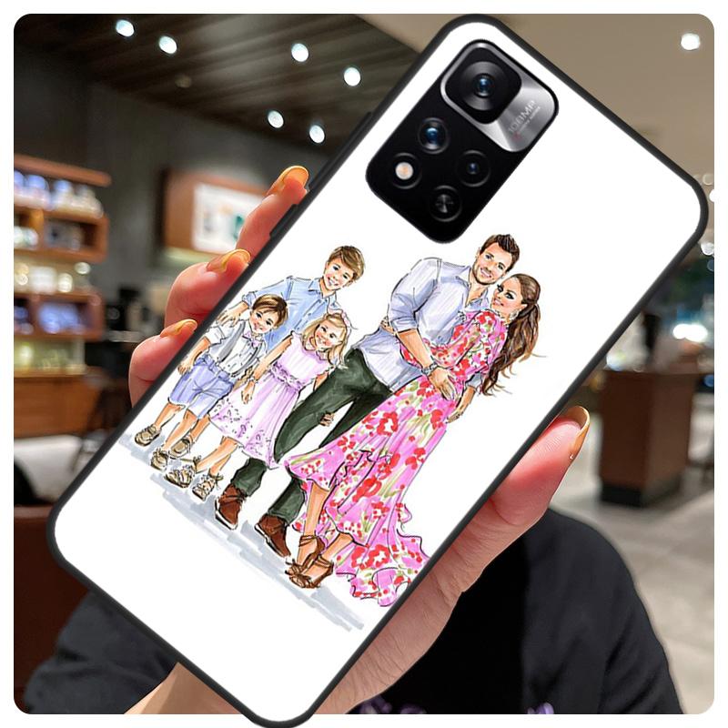 Baby Mother Brown Girl Family For Redmi Note 11 Pro Case For Redmi Note 12 8 9 10 Pro 8T 9S 10S 11S 12S 12C 9C 10C Coque