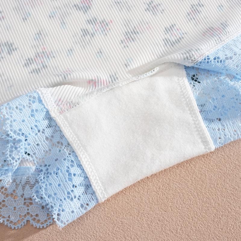 Women's Boxers Panties Cute Blossom Printed Ladies Panties Lace Underwear Seamless Panties Casual Solid Underwear S-XL
