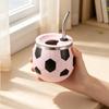 Soccer Tumbler with Straw Compact Ball Cup Lid Portable for Children