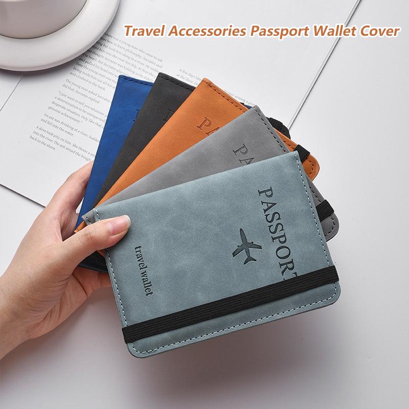 Travel Passport Holder Waterproof PU Leather Passport Cover with Card Slots Portable Document Organizer for Men Women Trip