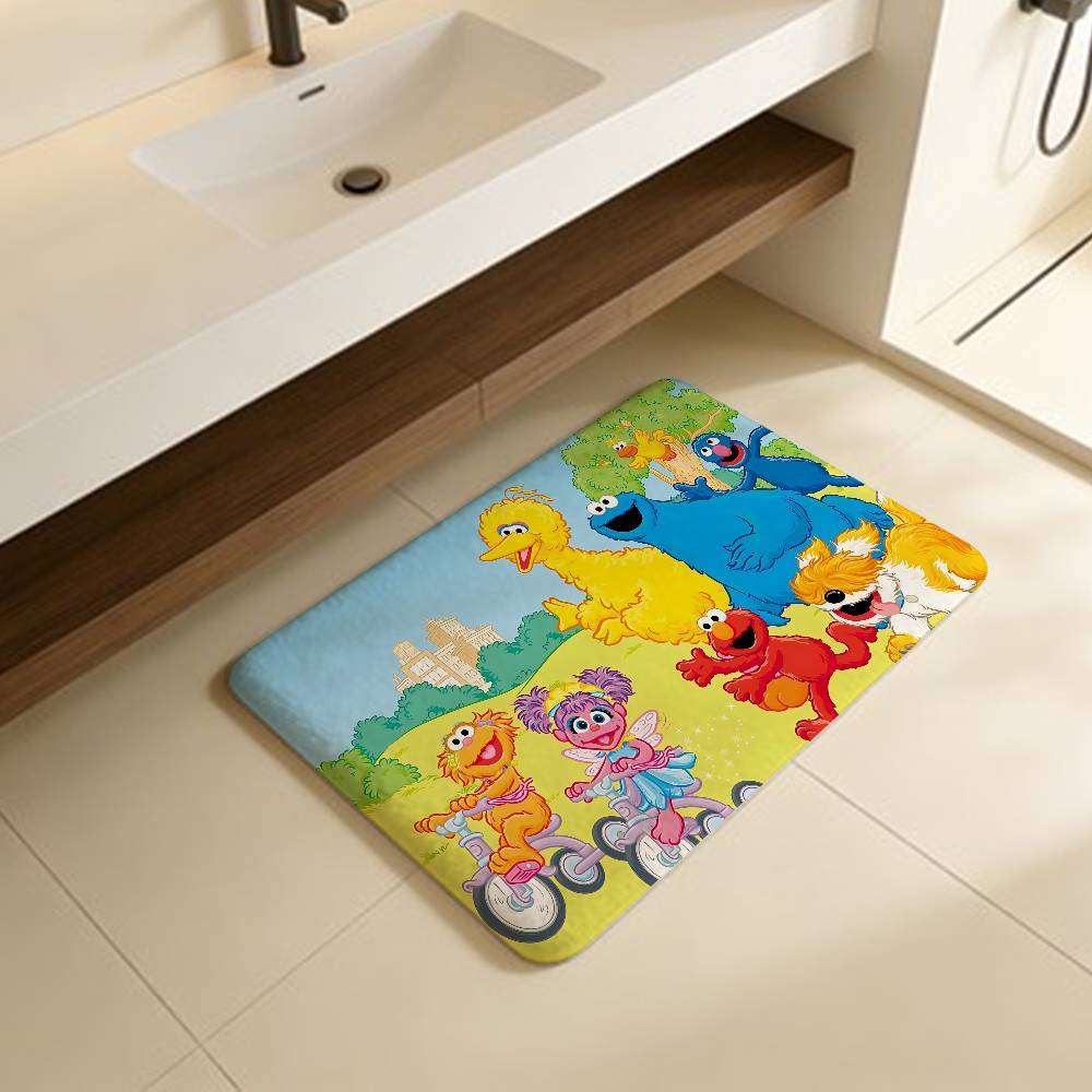 

Classic TV S-Sesame S-Street Entrance Door Mat Nordic Style Bedroom Living Room Doormat Home Balcony Anti-Slip Modern Home Decor 40x60cm