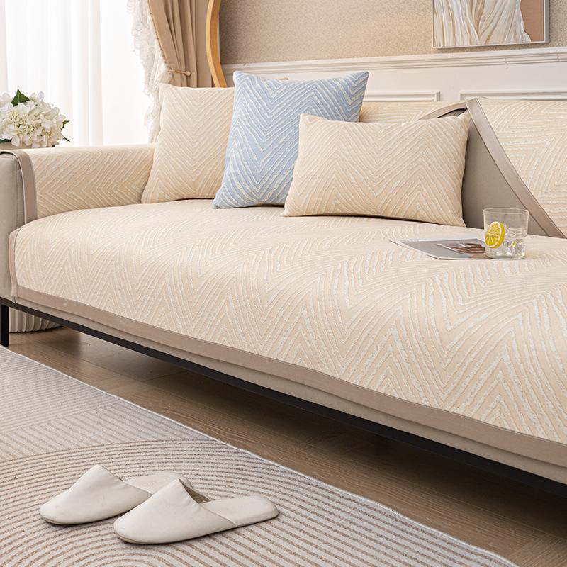 Summer Sofa Cushion Simple Modern Cool Ice Silk Summer Mat Non-Slip Cushion Ice Pad Dirt-Proof Cover Cover Cloth Thickened