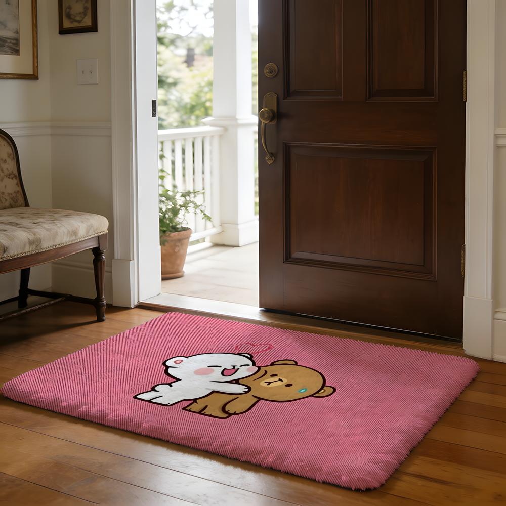 Cute MMilk And MMochaS Floor Mat Soft Flannel Absorbent Mat Non-Slip Rug Home Bedroom Bathroom