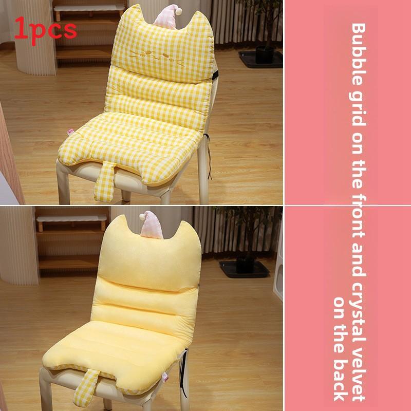 Office And Cozy Study Seat Pad With Bubble Checkered Pattern Plush Toy Gift