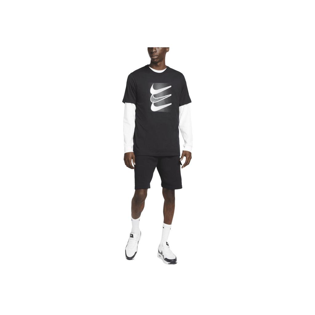 Nike Logo Print Crew Neck Loose Short Sleeve T-Shirt Men Tops Black DZ5173-010