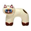 Toothbrush Holder, Cat Shape with Drain Port, Mold-Resistant Double-Hole Ceramic Organizer for Bathroom Accessory
