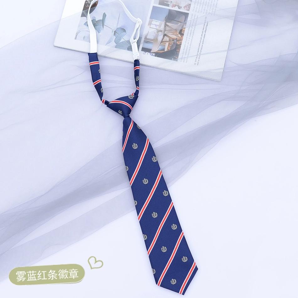 Preppy Chic JK Ties Women Young Girls Striped Necktie Retro Badge Brown Lazy-tie College Student DK Uniform Shirt Dress Cravat