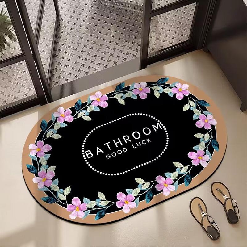 

Nordic Style Flower Diatom Mud Floor Mat Shower Room Non-Slip And Dirt-Resistant Absorbent Floor Mat Bathroom Easy To Take Care Of Floor Mat 40 * 60cm (diatom mud)