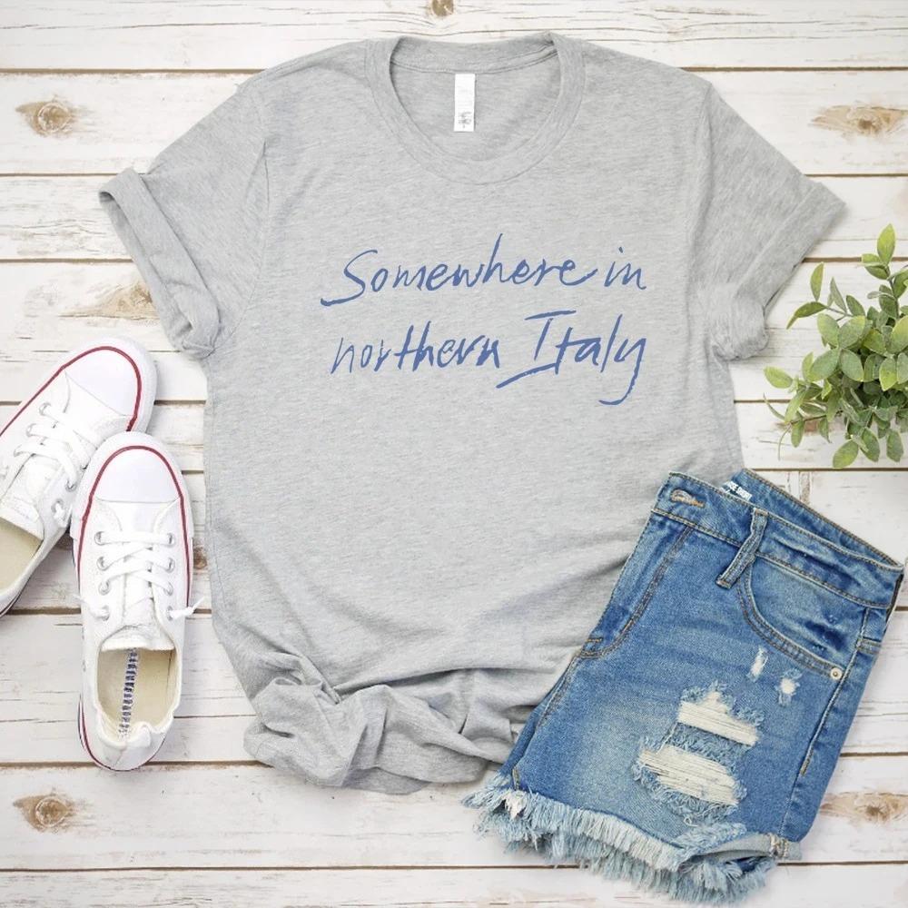 Gdzieś w Północnych Włoszech Koszulka Vintage Koszulka Filmowa Call Me By Your Name Merch Koszulka Ubrania Y2k Unisex Koszulki z Krótkim Rękawem