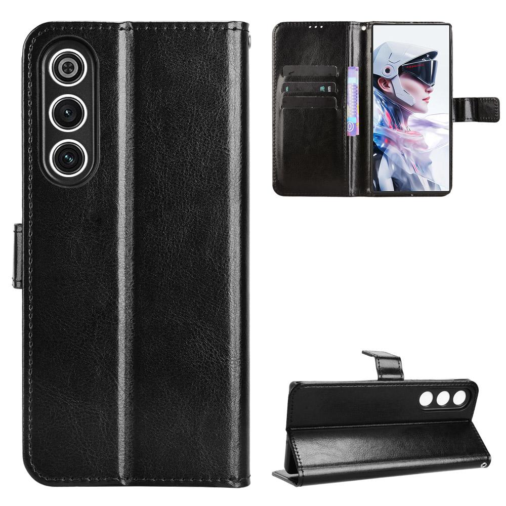 For ZTE nubia RedMagic 10 Air 5G PU Leather Case with Strap Crazy Horse Texture Phone Wallet Cover