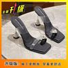2025 summer new temperament non-slip high heels fashion shoes dopamine thin super soft open-toed sandals transparent