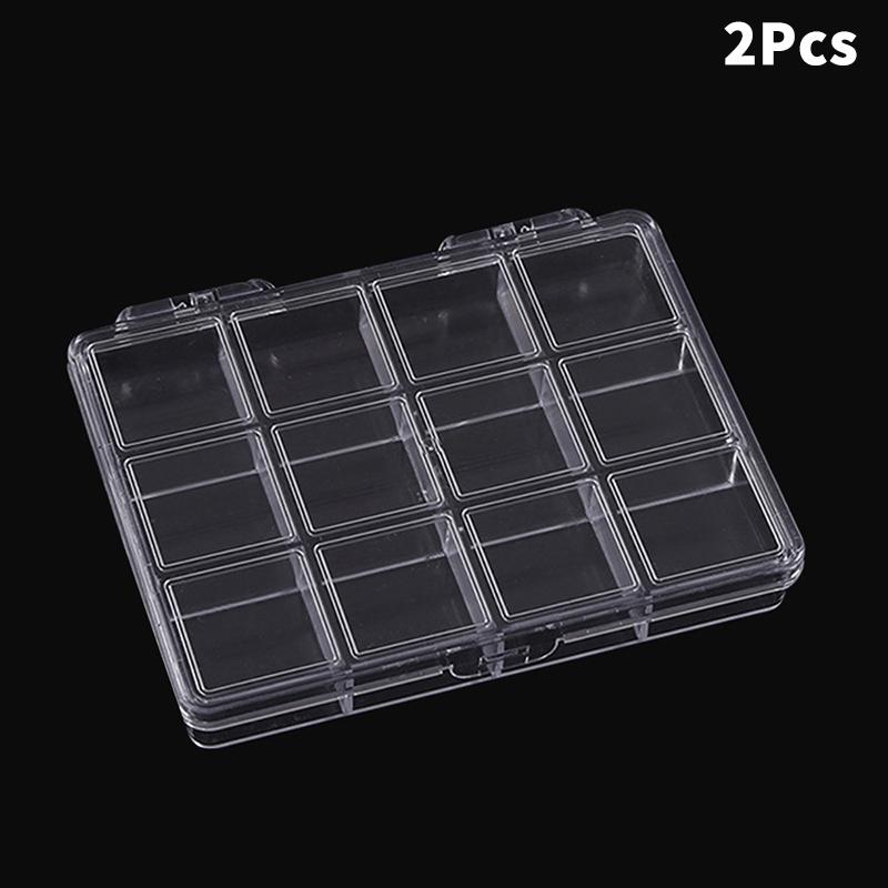 12 przegródek Pudełko do przechowywania narzędzi do paznokci, dekoracji, biżuterii, kart anime, pojemnik, organizer do makijażu, dyspenser, wielofunkcyjne, do sztuki DIY