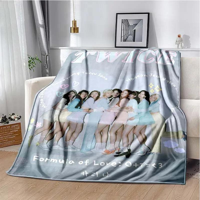 Kpop Twice Soft Flannel Plush Throw Blanket Girls Fashion Cute Blanket Bedroom Living Room Sofa Picnic Travel Blanket Girl Gift