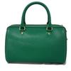Used 9726 Roan Satchel 79946 7922 Cross Grain Calfskin 2-Way Shoulder Bag Crossbody with Metal Logo Green Unisex from