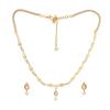 Estele 24K Gold Plated American Diamond Flower Necklace Set for Women