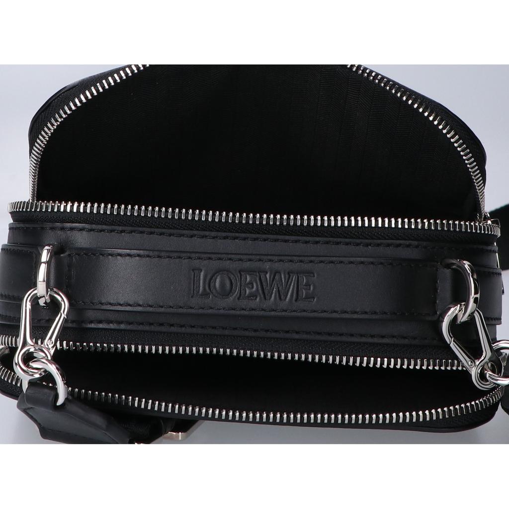 LOEWE Excellent condition 24 year satin calfskin crossbody camera bag mini Shoulder bag Black / SV HardwareUsed