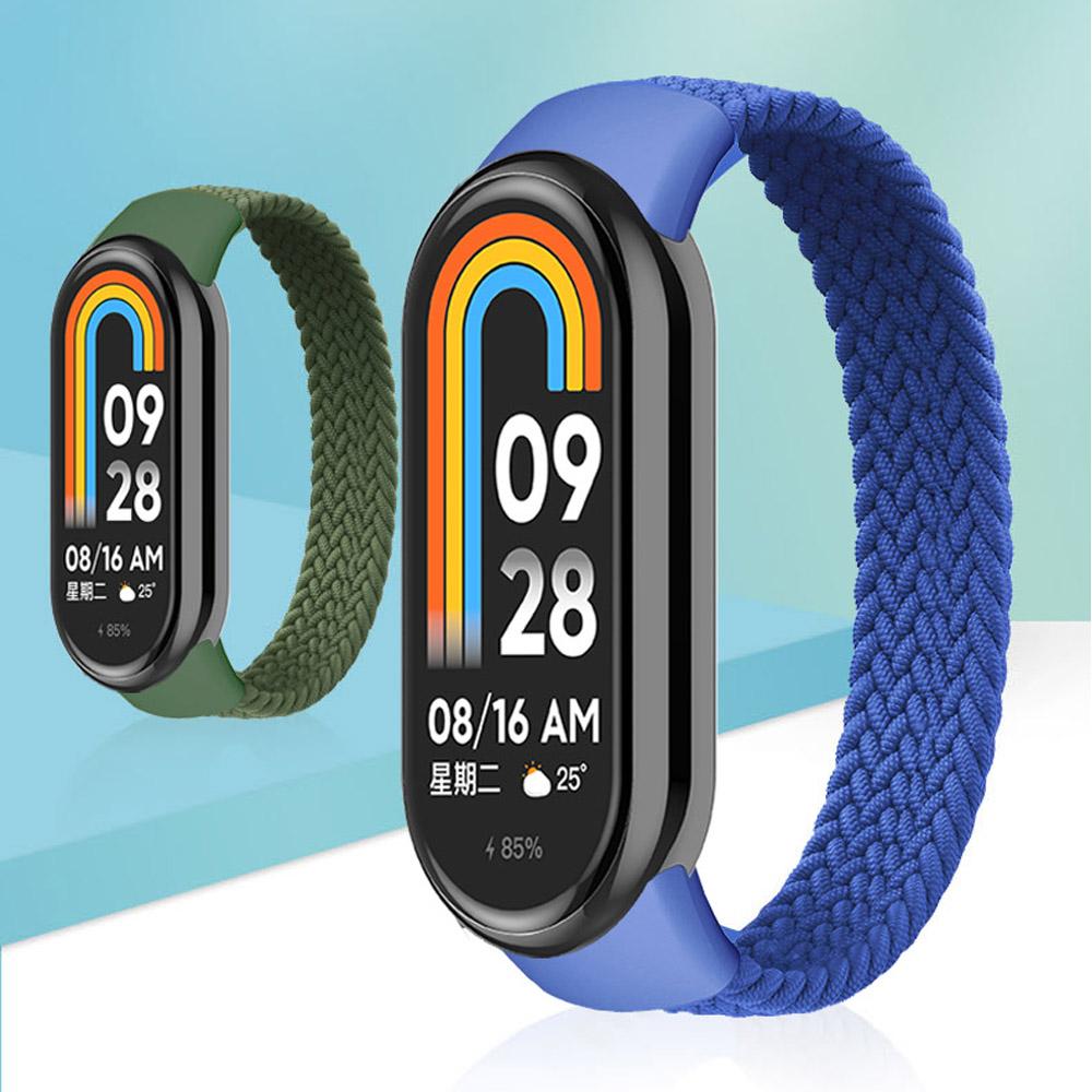 Geflochtenes Solo-Loop für Xiaomi Mi Band 10 9 8 Armband Zubehör Elastische Nylon-Uhrenarmbänder Ersatz correa bracelet Miband 8 NFC