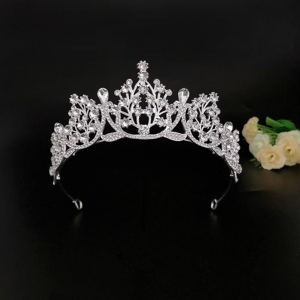 Super Fee Wie Neu Prinzessin Süße Braut Krone Roter Kopfschmuck, Kristall Toastkleid Haarschmuck Geburtstagsgeschenk