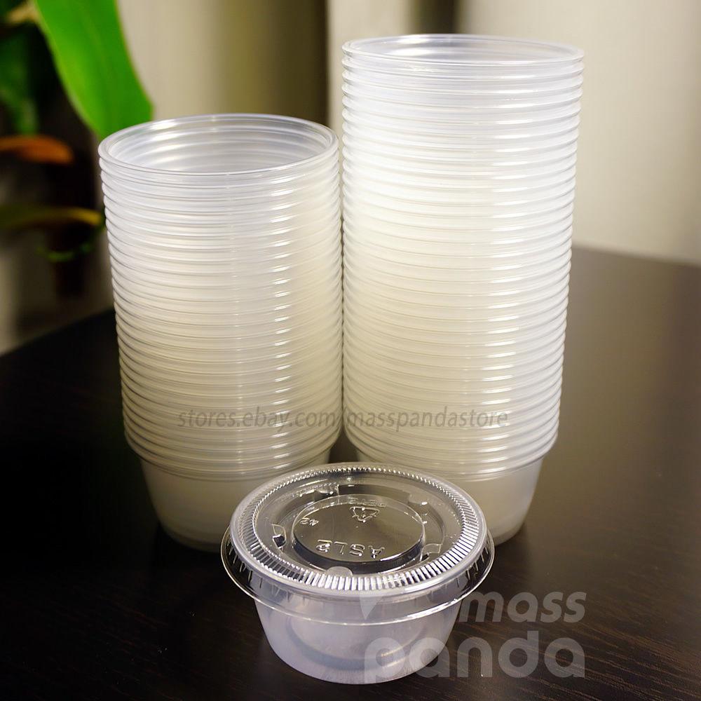 

Jello Large 2oz Jelly Shot Souffle Portion Cups With Lids Option Plastic Clear