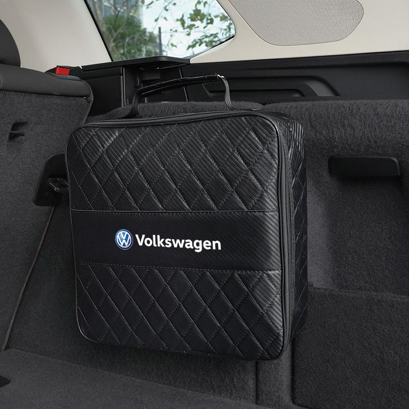 Car Leather Storage Bag High-capacity Auto Trunk Handbag For Volkswagen VW GTI Polo Golf Passat Tiguan Arteon Touareg CC Taigo zf0
