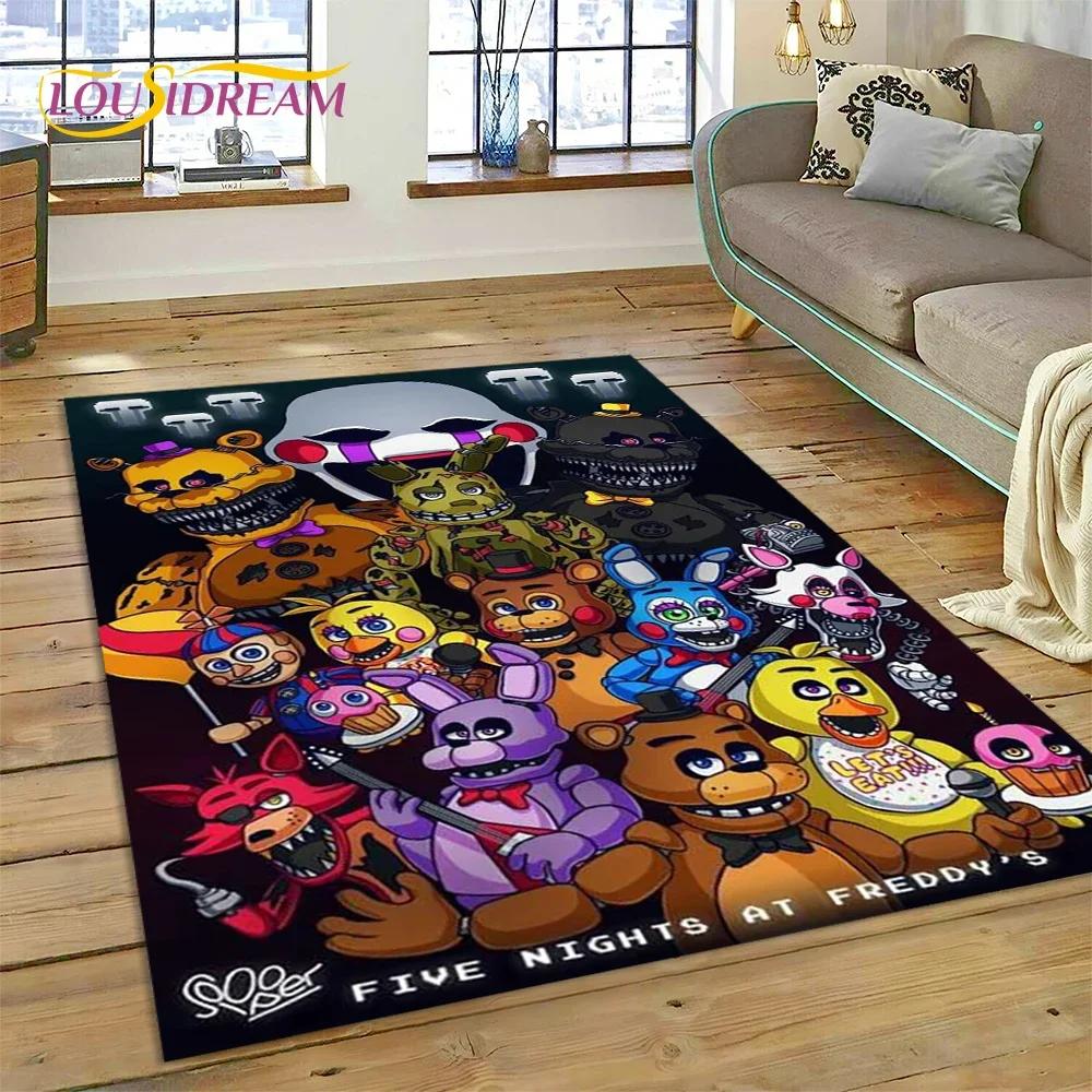 3D Hororová hra FNAF-F Freddy Koberec pro Obývací pokoj Ložnici Domácí Dekorace na Pohovku, Koberec do Dětského Herního Koutku Protiskluzová Podložka Dárek
