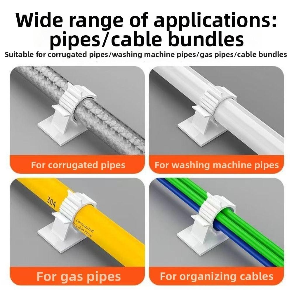 10Pcs Plastic Wire Clamp Holders Self-Adhesive Cord Management Clips Desk Cable Management