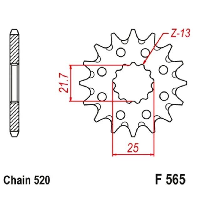 For Kawasaki 400 Ninja 400 14-17 ER-6f ER6F EX650 06-16 MT25 MT-25 16-18 WR450F WR 450F 03-24 520 Motorcycle Front Sprocket