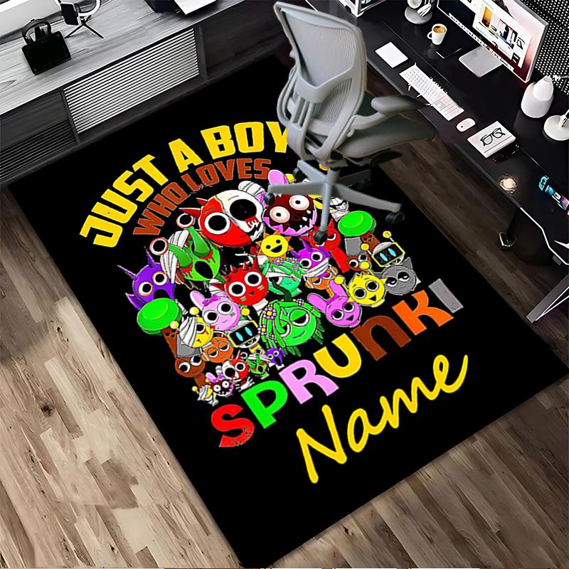 Custom Name Sprunki Love Living Room Non-Slip Area Rug Soft Carpet for Bedroom Kids Playroom Sofa Office Home Decor Doormat
