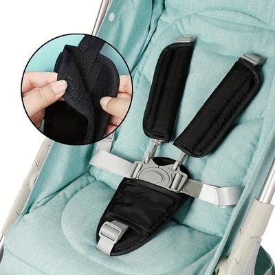 Baby Stroller Shoulder Pad Set Safe Comfortable Baby Pram Shoulder Cushions Soft Long Servcie Carriages Black Safety Belt