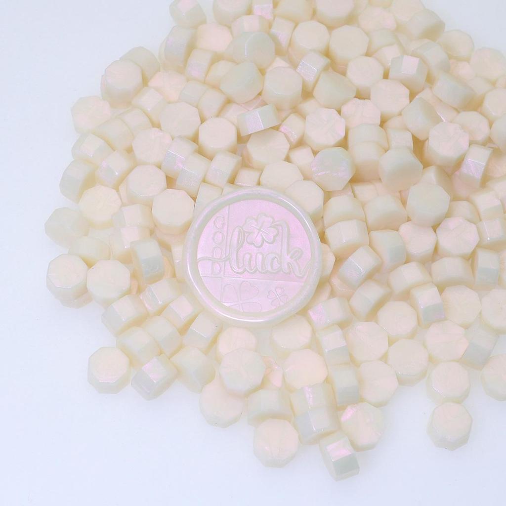 148 Pearlescent Octagonal Sealing Wax Beads - Mixable Colors, 500g Package