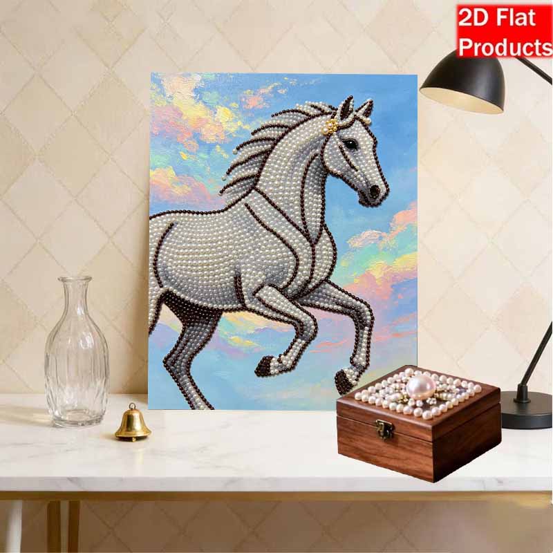 Majestic Horse Pearl Kit DIY 5D Rhinestone Art Craft for Adults and Kids Home Party Decoration Handmade Gift