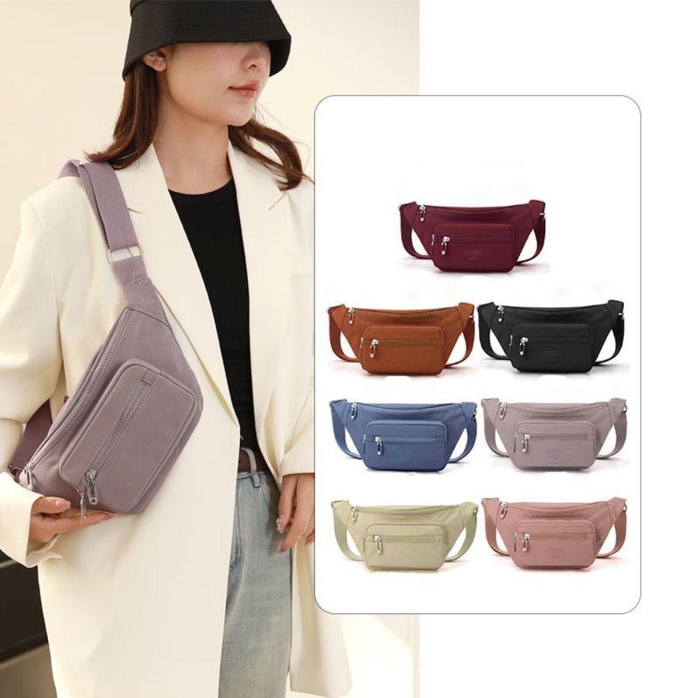 Portable Nylon Crossbody Bag Solid Color Middle Aged Tote Bag Fashion Mobile Phone Bag  Mom