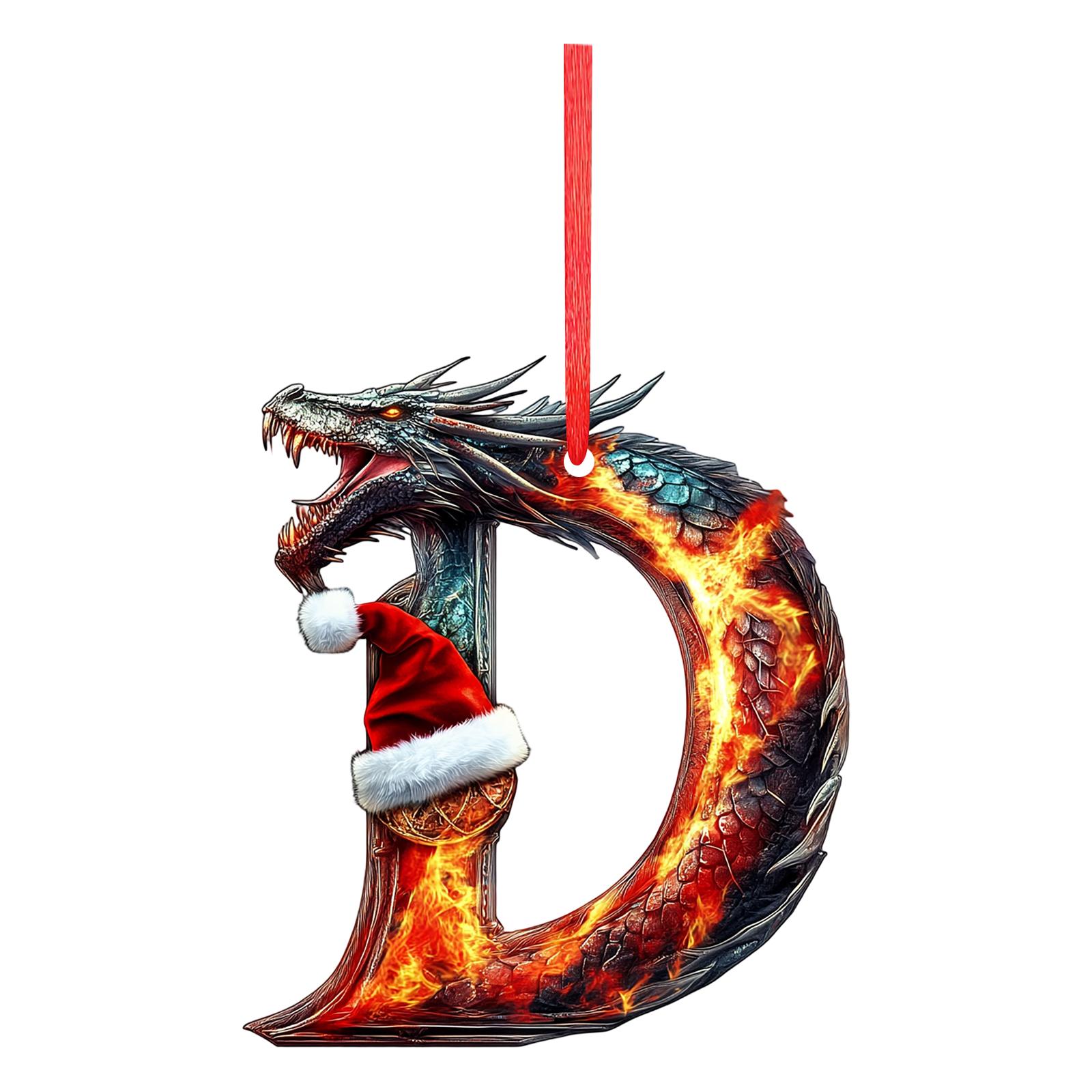 

2D 26 Letter Christmas Ornaments Acrylic Flat Christmas Tree Home Decorations Ornaments One Size