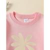 Girls' Long-Sleeve Casual Crewneck Sweatshirt | Flower Leaves Stem Design, Suitable For Outdoor Sports And Everyday