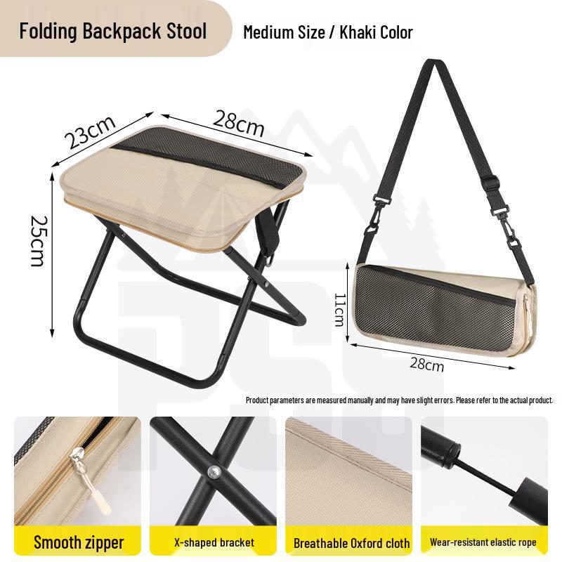 

Compact Strap-Style Folding Chair: Portable Handbag with Pocket for Outdoor Travel and Queueing